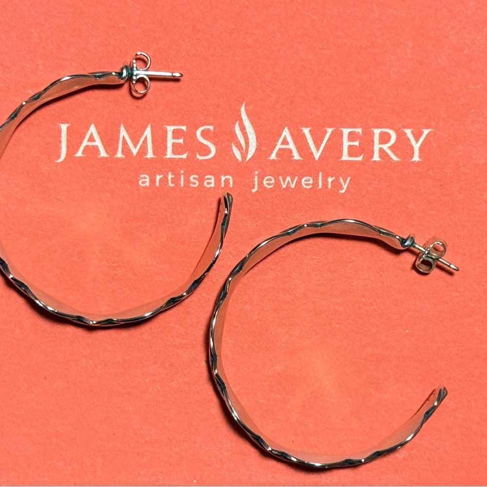 James Avery large sterling silver hoop earrings in mint condition